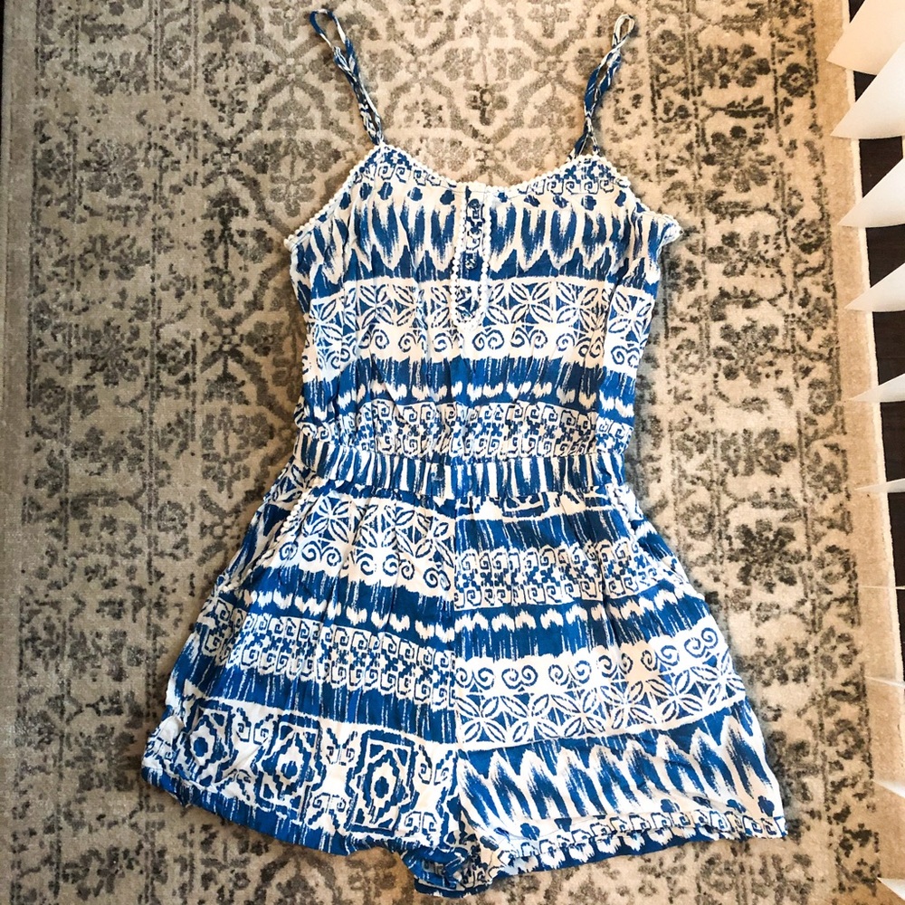 ASOS Blue Printed Summer Romper